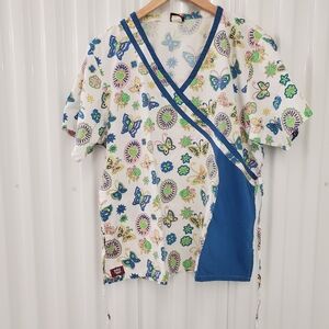 Sherly Uniform | Butterflies & hearts Scrub Top